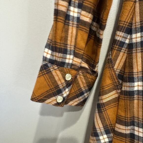 NWT Veronica Beard Fern Mini Shirt Dress Plaid Flannel Saffron Long Sleeve 10 - Picture 5 of 9